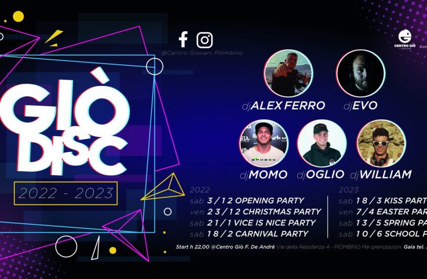 “Giò Disc”: otto serate di musica e divertimento al Centro Giovani