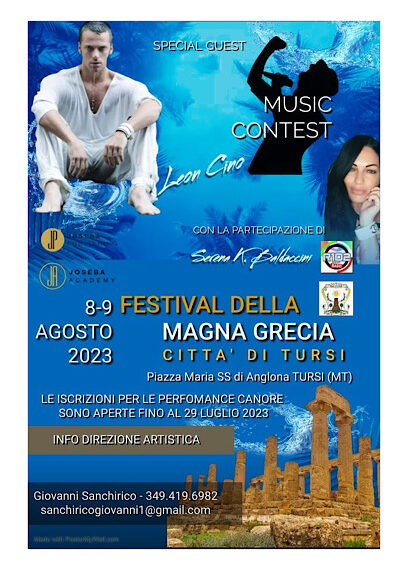 Leon Cino ospite al Festival della Magna Grecia