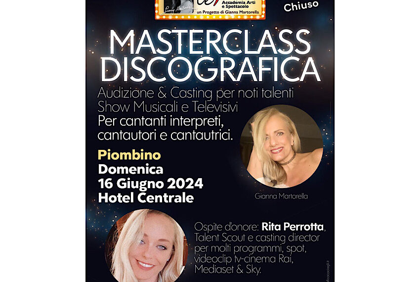 Gianna Martorella a Piombino: domani all’Hotel Centrale masterclass di canto con Rita Perrotta