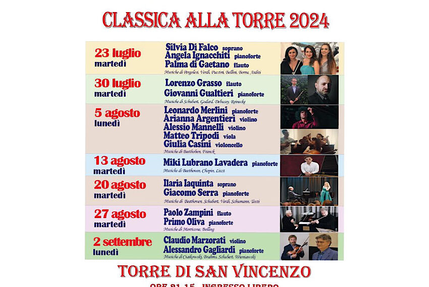 San Vincenzo, Classica alla Torre: questa sera appuntamento con “Italian Women in music”
