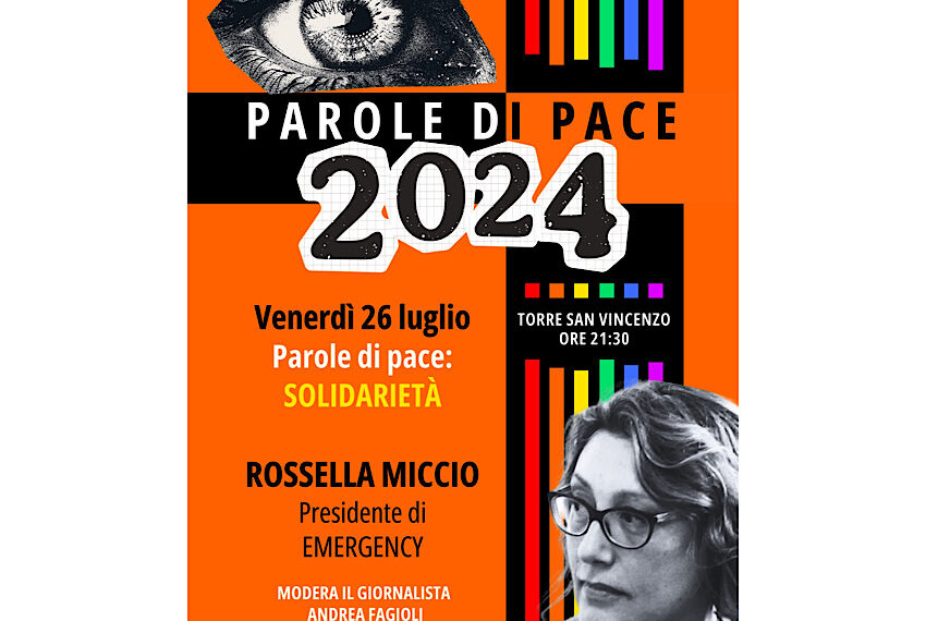 San Vincenzo: per ‘Parole di pace’ la presidente di Emergency Rossella Miccio