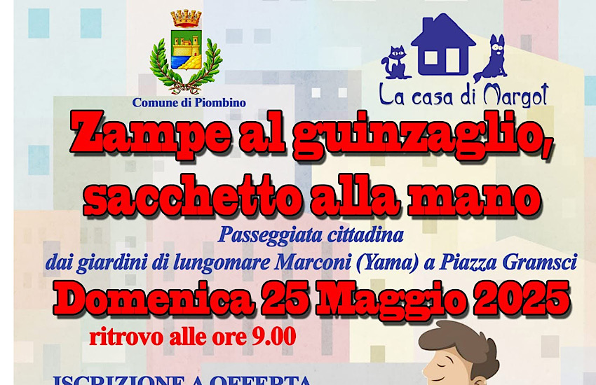 Piombino: passeggiata cittadina con i cani