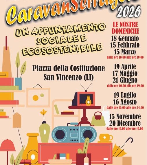 San Vincenzo, Mercatino CaravanSerraglio: domenica 19 aprile in piazza della Costituzione