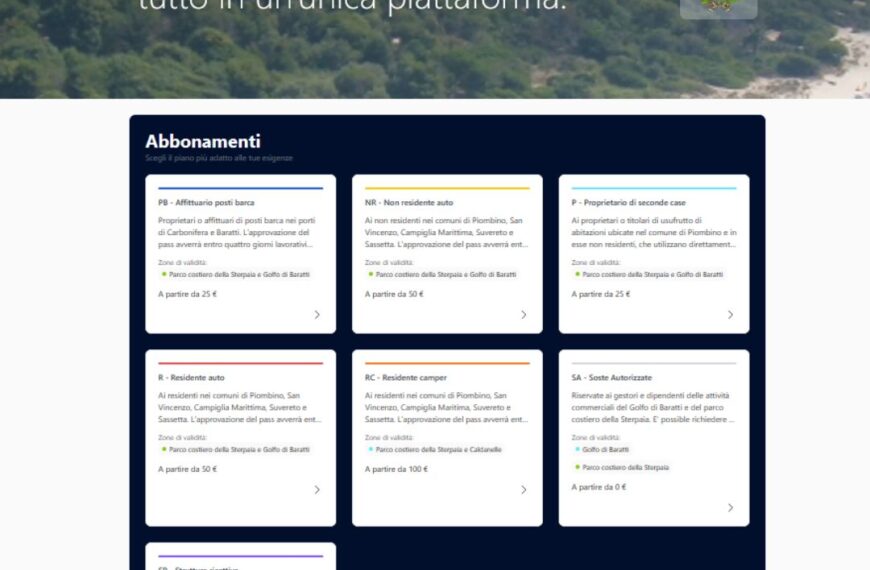 ParkingPass: dal 4 maggio vendita online dei pass per i parcheggi costieri
