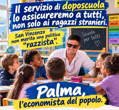 Servizio doposcuola: “San Vincenzo non merita una politica razzista”