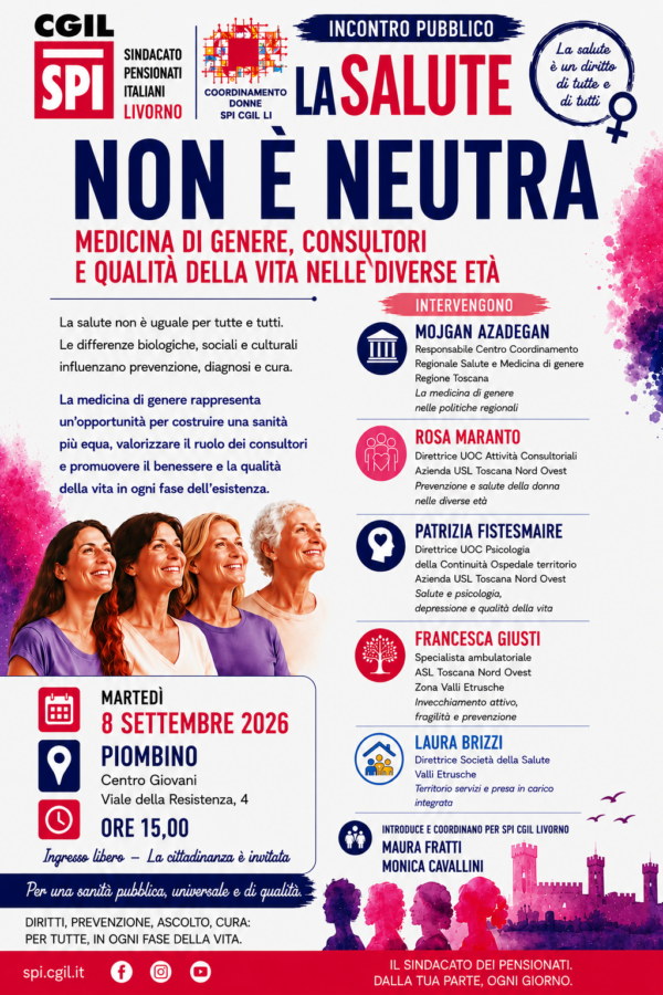 “La salute non è neutra”: l’8 settembre a Piombino un incontro sulla medicina di genere