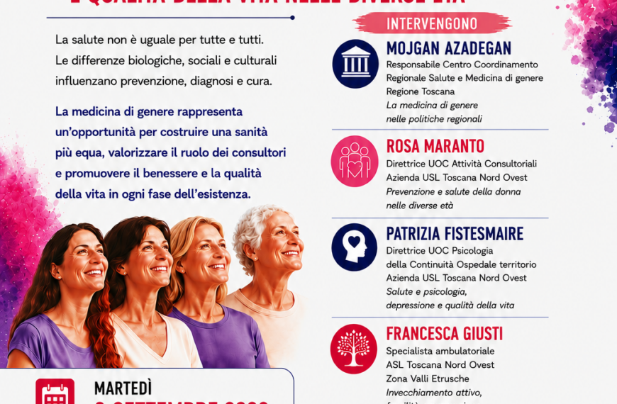 “La salute non è neutra”: l’8 settembre a Piombino un incontro sulla medicina di genere