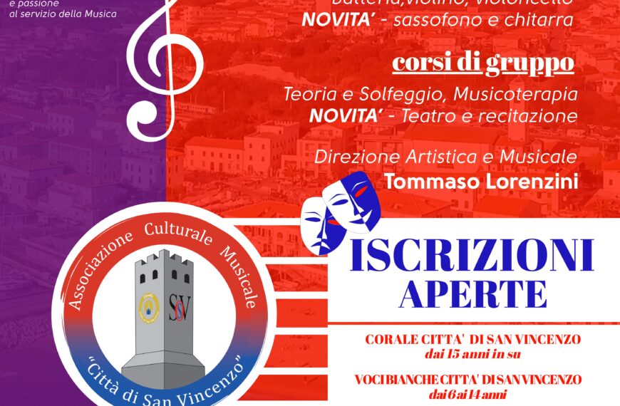 Riparte la Scuola di Musica e Canto “Città di San Vincenzo”