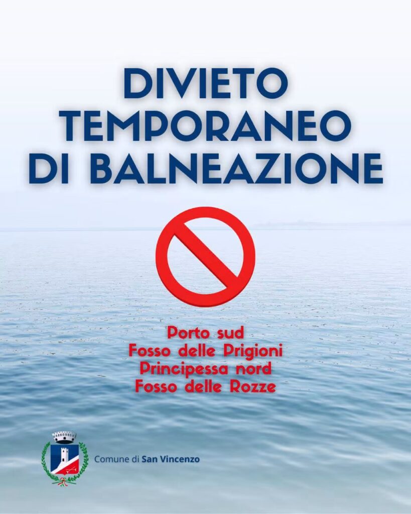 San Vincenzo: divieto di balneazione