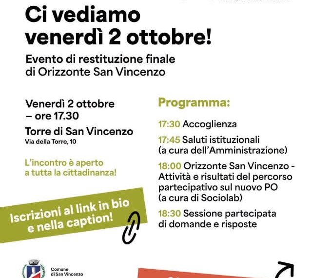 “Orizzonte San Vincenzo”: appuntamento alla Torre