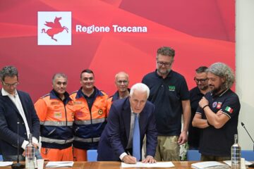 Protezione civile. Giani firma la nuova convenzione della Colonna mobile regionale